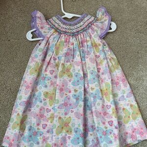 Petit Ami Pastel Floral/ Butterfly Dress